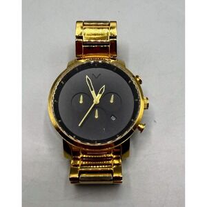 MVMT Chrono Gold Black Dial 45mm Mens Watch Stainless Steel C05 5ATM *Read